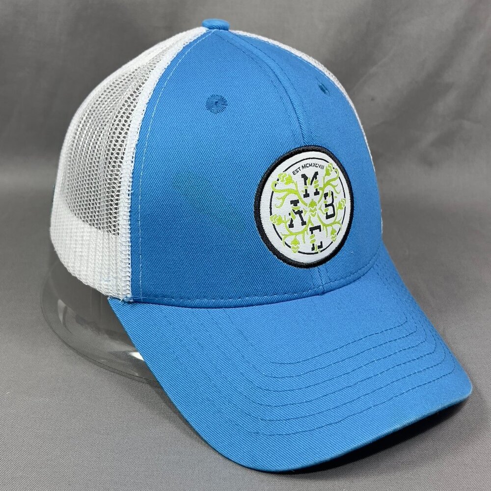 Mad Anthony Brewing Co Snapback Hat Cap Blue Trucker Mesh Beer Indiana USA Mens